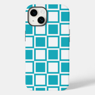 Funda Para iPhone 14 De Case-Mate Cuadrados de mod negrita turquesa