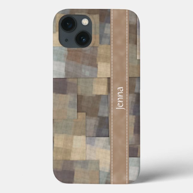 Funda De Case-Mate Para iPhone Cuadrados de mosaico (Reverso)