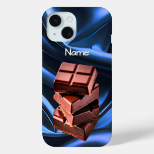 Funda Para iPhone 15 Cuadrados de vaina de chocolate delicioso