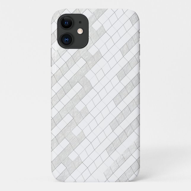 Funda De Case-Mate Para iPhone cuadrados en zigzag en gris... (Reverso)