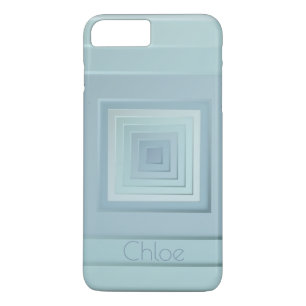 Funda Para iPhone 8 Plus/7 Plus Cuadrados geométricos clásicos (azul claro)