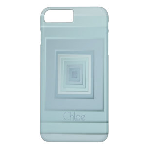 Funda Para iPhone 8 Plus/7 Plus Cuadrados geométricos elegantes (azules claros)