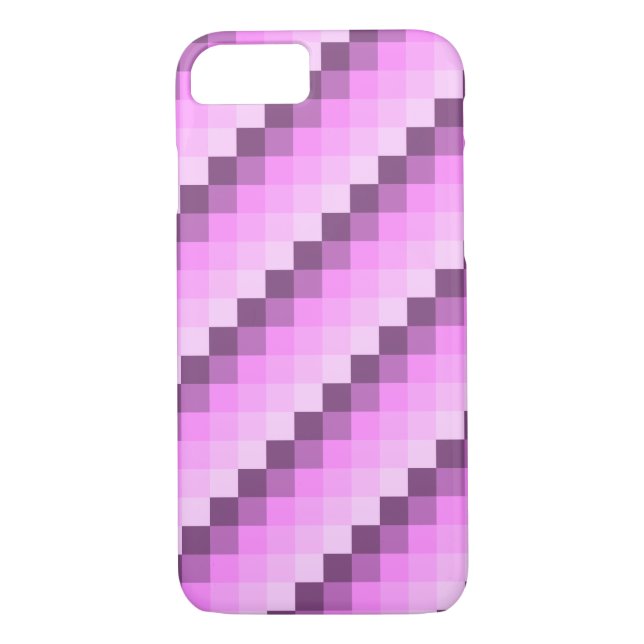Funda De Case-Mate Para iPhone Cuadrados rosa y púrpura (Reverso)