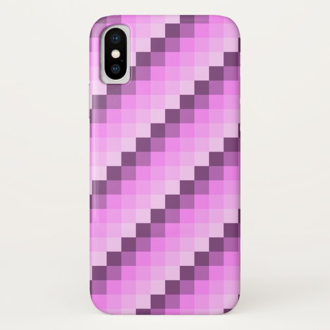 Funda De Case-Mate Para iPhone Cuadrados rosa y púrpura (Reverso)