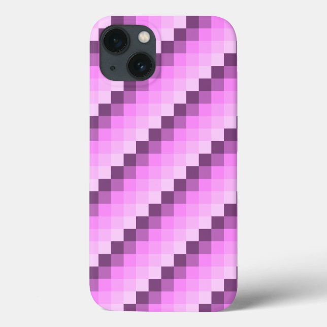 Funda De Case-Mate Para iPhone Cuadrados rosa y púrpura (Reverso)