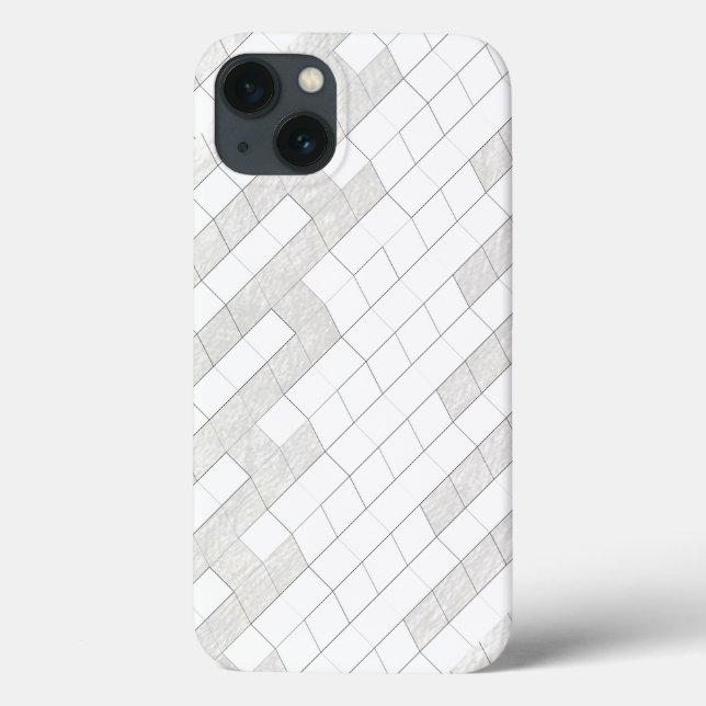 Funda De Case-Mate Para iPhone cuadrados zigzag en gris (Reverso)