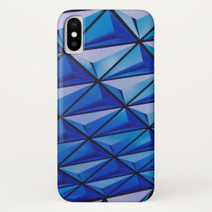 Funda Para iPhone X cuadrícula de ángulo azul