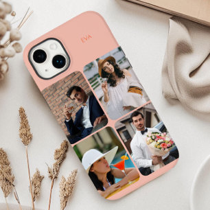 Funda Para iPhone 14 Plus De Case-Mate Cuadrícula de fotos 4 imágenes Nombre o iniciales
