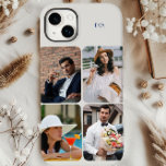 Funda Para iPhone 14 Plus De Case-Mate Cuadrícula de fotos 4 Nombre de imágenes o inicial<br><div class="desc">Estuche de iphone de collage de fotos moderno personalizado con tu nombre o iniciales y 4 de tus fotos favoritas. La plantilla de fotos muestra automáticamente sus fotografías en formato vertical con esquinas redondeadas. La cubierta del teléfono está impresa en un color de piedra neutro, aunque puede cambiar todos los...</div>