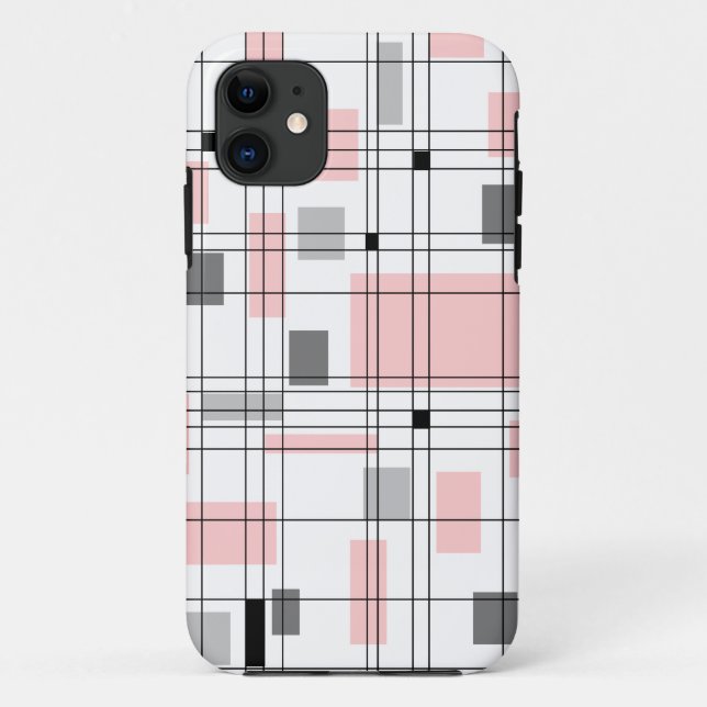 Funda De Case-Mate Para iPhone Cuadrícula de mediados de siglo (Reverso)