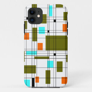 Funda Para iPhone 11 Cuadrícula de mediados de siglo