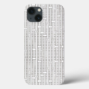 Funda Para iPhone 13 Cuadrícula industrial: negro y blanco moderno Mini