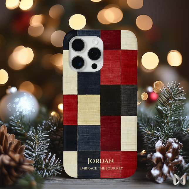 Funda De Case-Mate Para iPhone Cuadrícula Rustica a Cuadros – Sofisticación Textu (Subido por el creador)