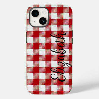 Funda Para iPhone 14 De Case-Mate Cuadro de Búfalo Negro Rojo Rústico - puede editar