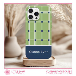 Funda Para iPhone 15 Cuadro de Monograma de Ventana Verde