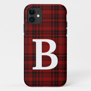 FUNDA PARA iPhone 11 CUADRO PICADO NEGRO ROJO TIPOGRAFÍA PERSONALIZADA