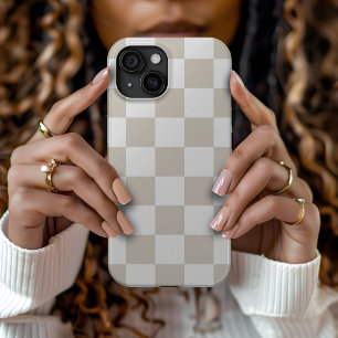 Funda Para iPhone 15 Cuadro Retro Beige y Blanco