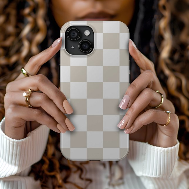 Funda De Case-Mate Para iPhone Cuadro Retro Beige y Blanco (Subido por el creador)
