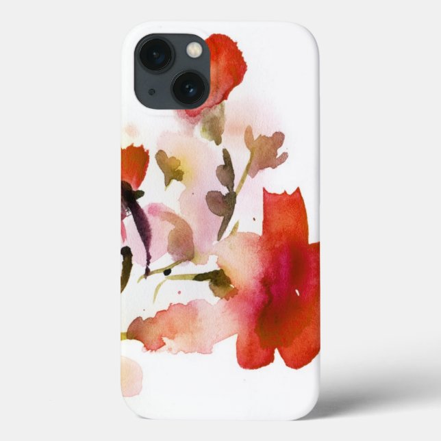 Funda De Case-Mate Para iPhone Cuadros acuáticos de flores abstractas (Reverso)