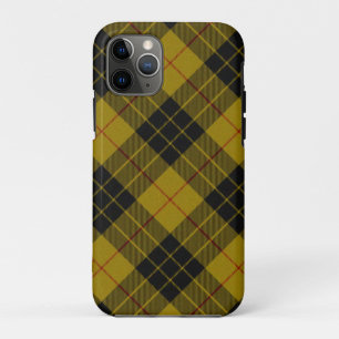 Funda Para iPhone 11 Pro cuadros amarillos y negros de tartán de MacLeod
