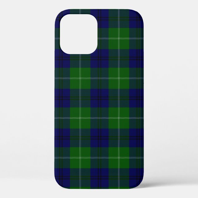 Funda De Case-Mate Para iPhone cuadros azul verde tartán Oliphant (Reverso )
