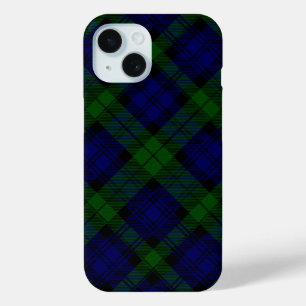 Funda Para iPhone 15 Cuadros Azules Verdes Tartán Black Watch