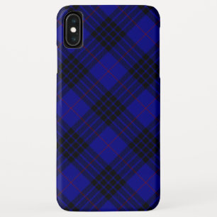 Funda Para iPhone XS Max cuadros azules y negros del tartán de MacKay