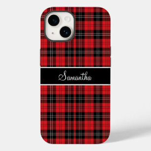 Funda Para iPhone 14 De Case-Mate Cuadros de Tartán Rojo Negro y Blanco Plaid Búfalo