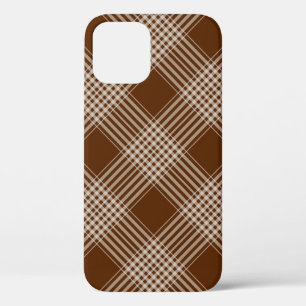Funda Para iPhone 12 Pro Cuadros-escoceses-marrón-diagonal