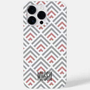 Funda Para iPhone 14 Pro Max De Case-Mate Cuadros monogramas chevron elegante patrón polvori