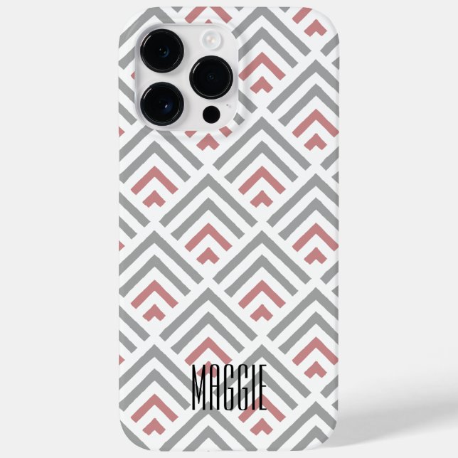 Funda De Case-Mate Para iPhone Cuadros monogramas chevron elegante patrón polvori (Reverso)