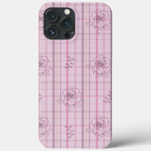 Funda Para iPhone 13 Pro Max Cuadros rosa rosa