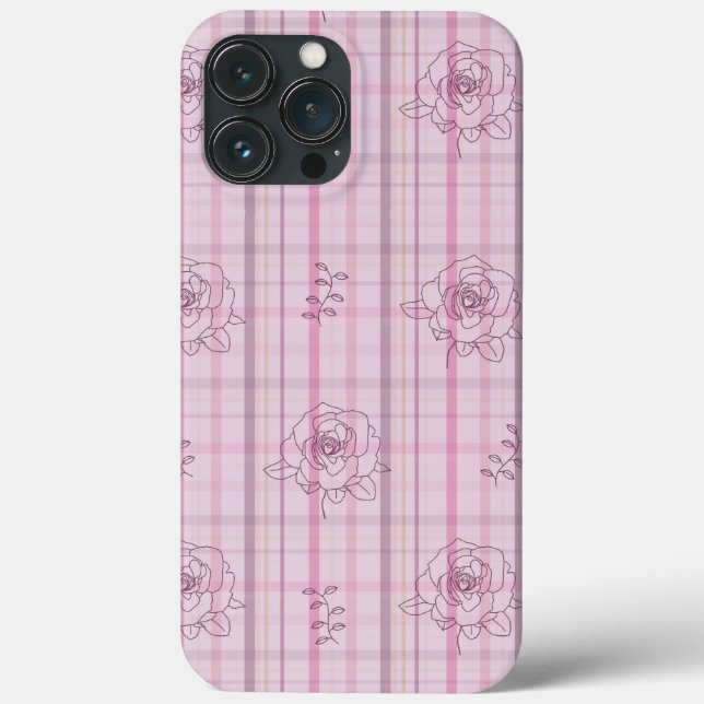 Funda De Case-Mate Para iPhone Cuadros rosa rosa  (Reverso )