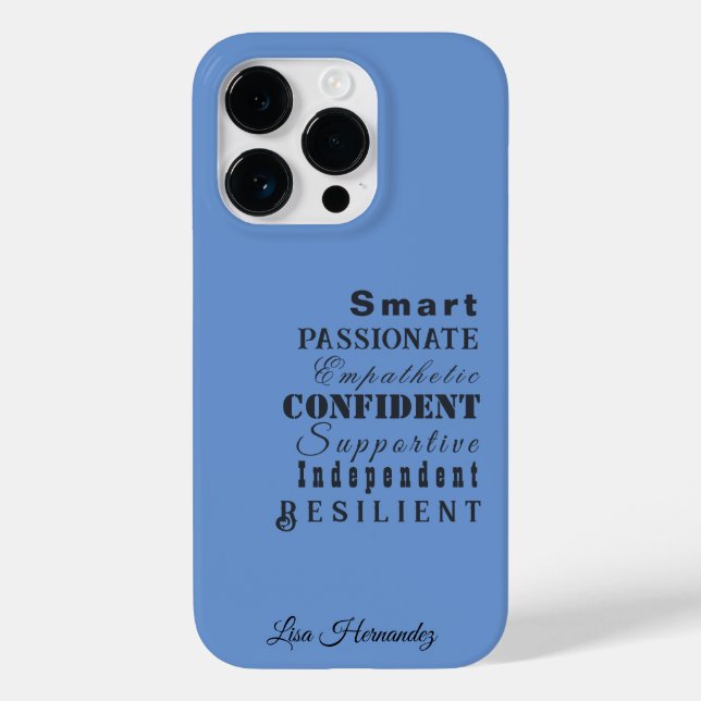 Funda De Case-Mate Para iPhone Cualidades de las grandes mujeres, nombre del azul (Reverso )
