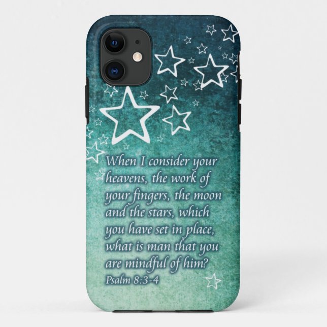 Funda De Case-Mate Para iPhone Cuando considero las estrellas 8:3 del salmo - (Reverso)