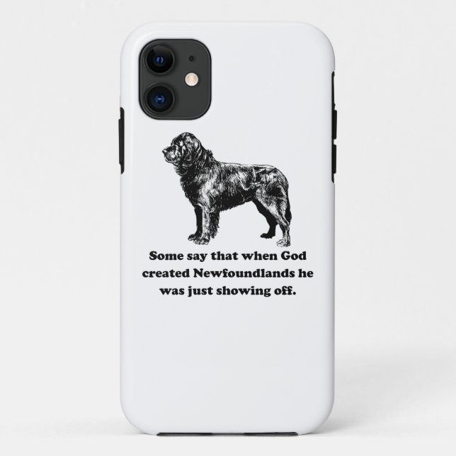 Funda De Case-Mate Para iPhone Cuando dios creó Newfoundlands (Reverso)
