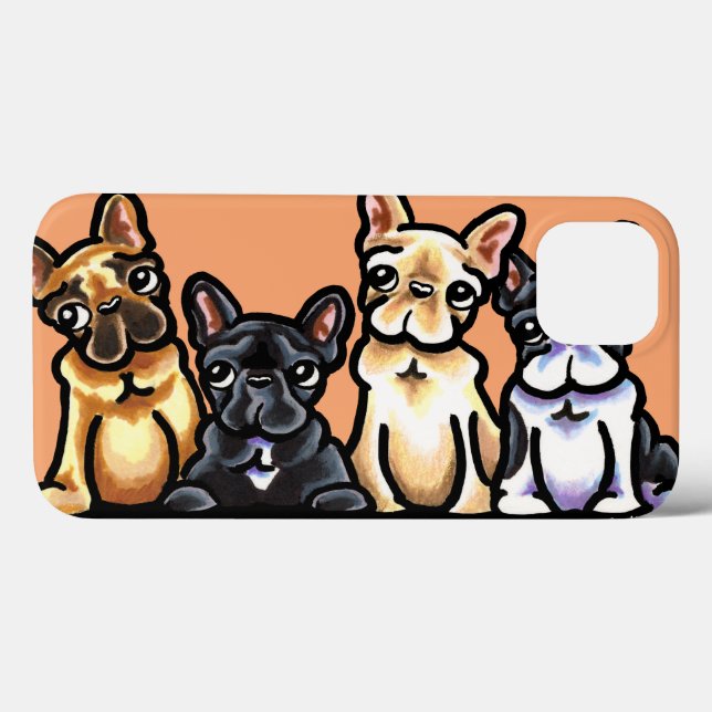 Funda De Case-Mate Para iPhone Cuarteto Bulldog francés (Reverso (Horizontal))
