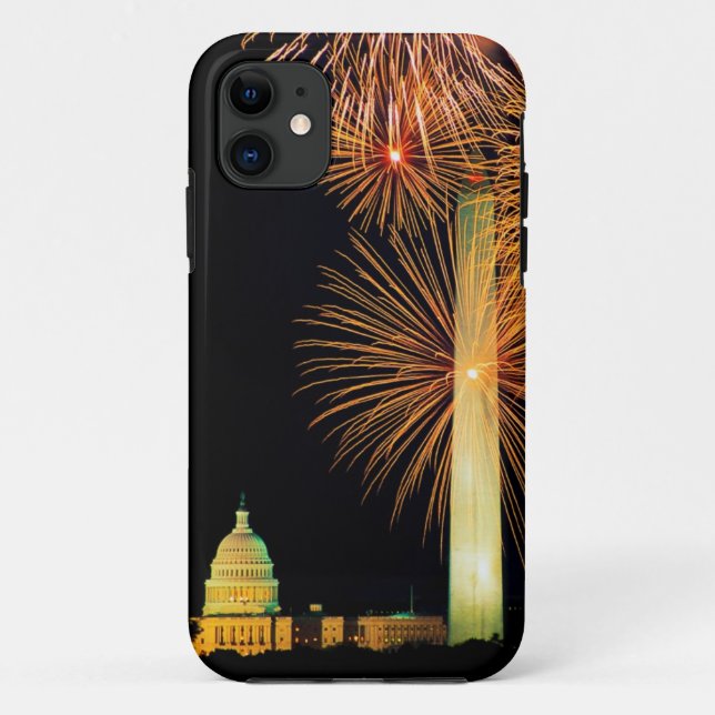 Funda De Case-Mate Para iPhone Cuarto de julio, exhibición del fuego artificial, (Reverso)
