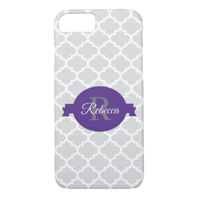 Funda De Case-Mate Para iPhone Cuatrefoil púrpura personalizado (Reverso)