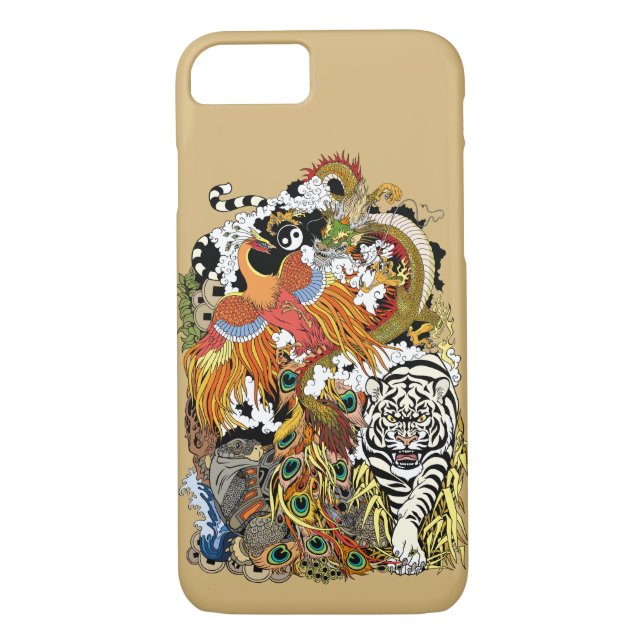 Funda De Case-Mate Para iPhone cuatro animales celestes (Reverso)