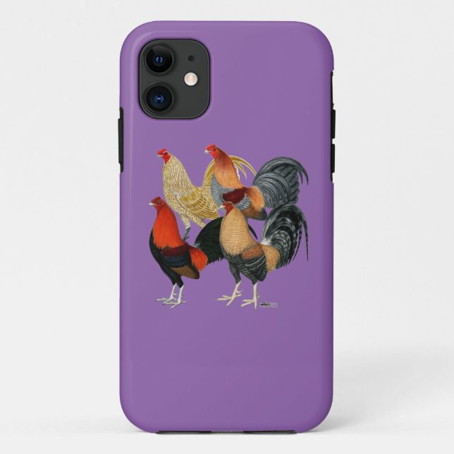 Funda De Case-Mate Para iPhone Cuatro gallos de pelea (Reverso)