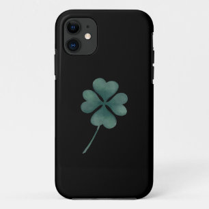 Funda Para iPhone 11 Cuatro Leaf Clover Green Sobre El Agua Negra