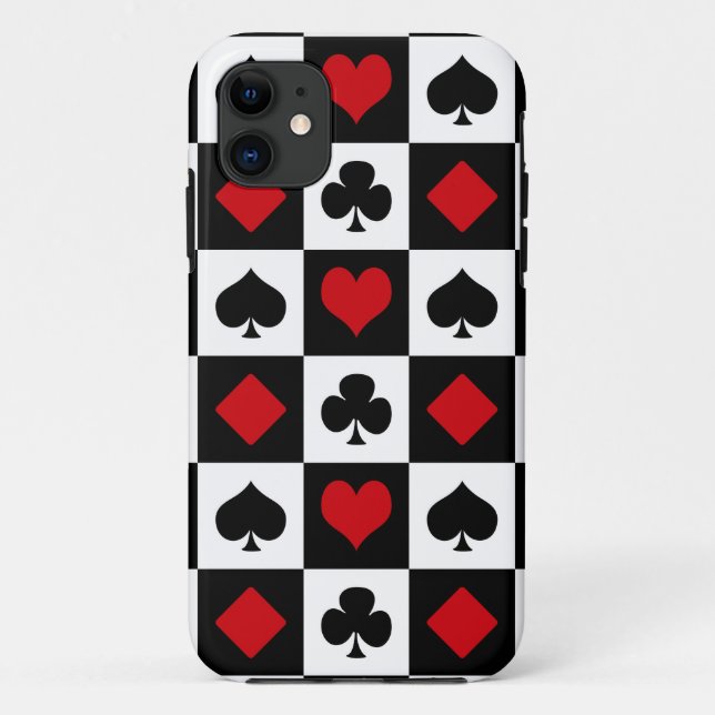 Funda De Case-Mate Para iPhone Cuatro trajes de cartas (Reverso)