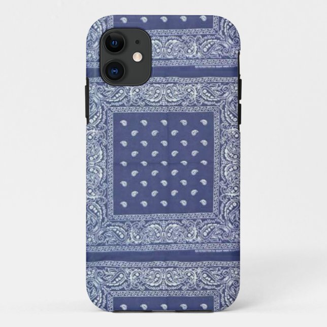 Funda De Case-Mate Para iPhone cubierta azul del estuche para iphone bandana (Reverso)