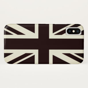 Funda Para iPhone X Cubierta de la bandera de Gran Bretaña Negra