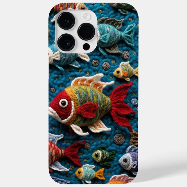 Funda De Case-Mate Para iPhone Cubierta de los peces crochet (Reverso)