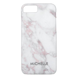 Funda Para iPhone 8/7 Cubierta de mármol rosada personalizada del iphone