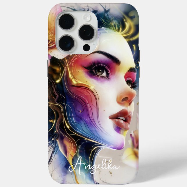 Funda De Case-Mate Para iPhone Cubierta de teléfono celular Mujer pintada amante (Reverso )