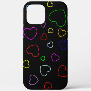title_seo2 Cubierta de teléfono negro con muchos corazones c