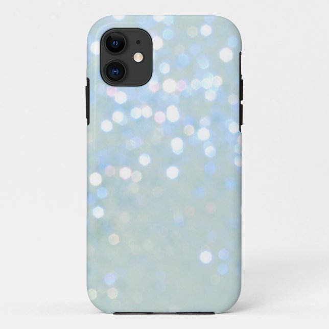 Funda De Case-Mate Para iPhone Cubierta del azul cielo/blanca del purpurina del (Reverso)